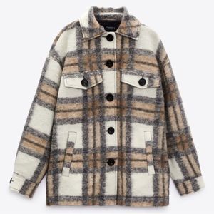 Zara Shacket Jacket Plaid Overshirt